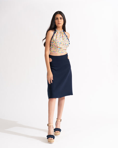 SKIRT WITH WAIST CUT-OUT
