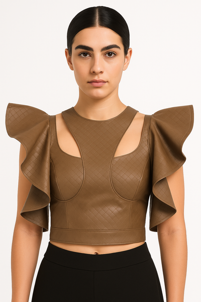 She Knows LEATHER TOP