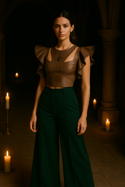 She Knows LEATHER TOP