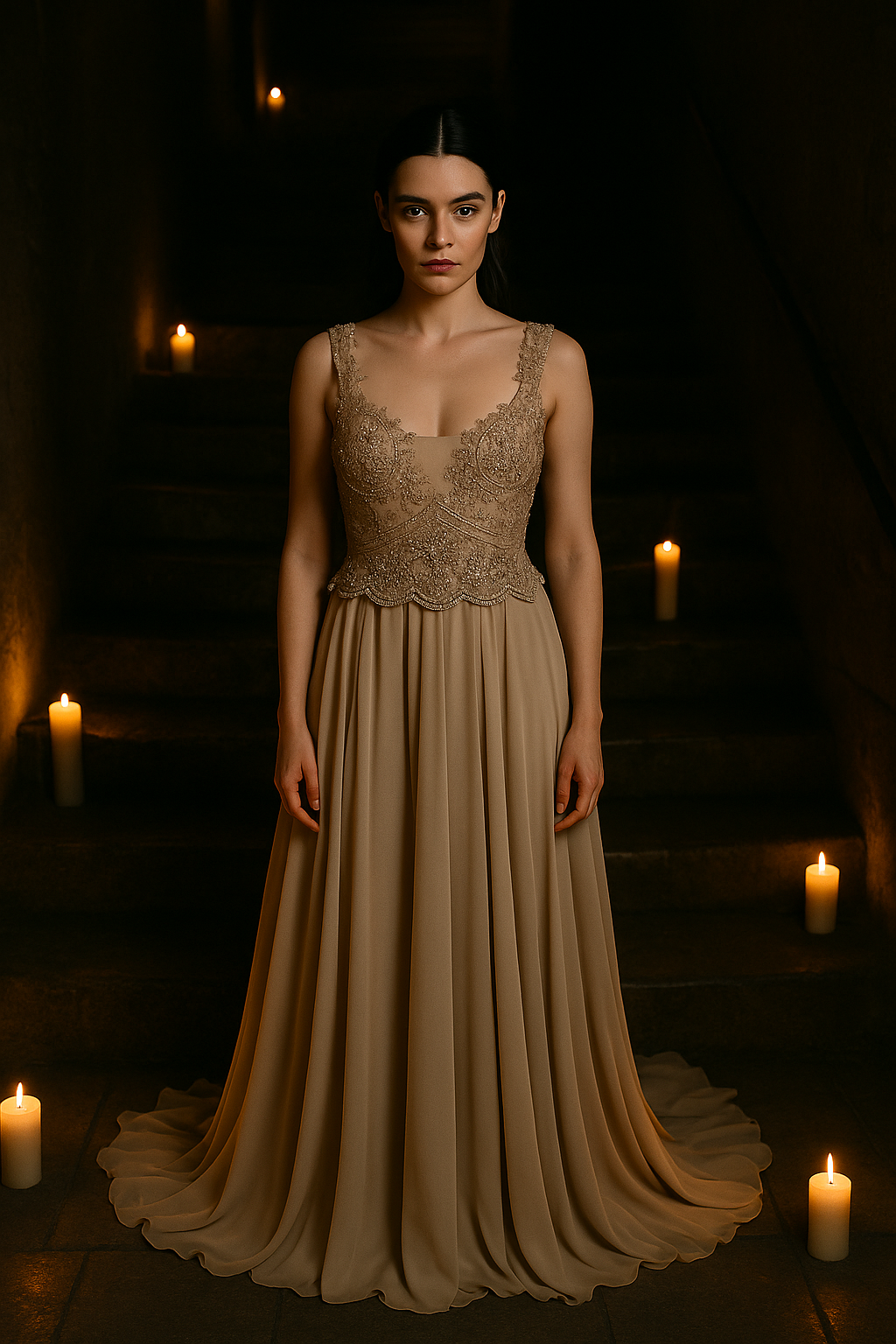 SAND NUDE DRESS