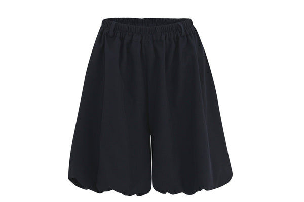 Navy blue Babouche Bubble Short with elastic waistband, side pockets, and rounded bubble hem from Bardees Zellij Drift collection.