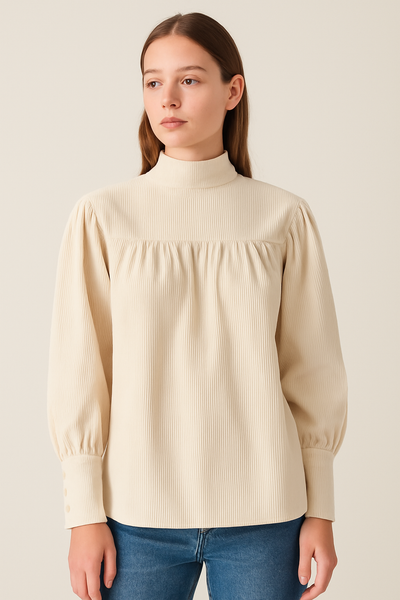 She Knows CORDUROY BLOUSE