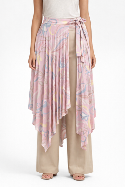 Moonlit serenity - PLEATED BELT SKIRT - PINK PASSION